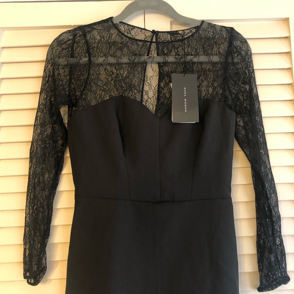 NWT Zara Black Lace Dress
